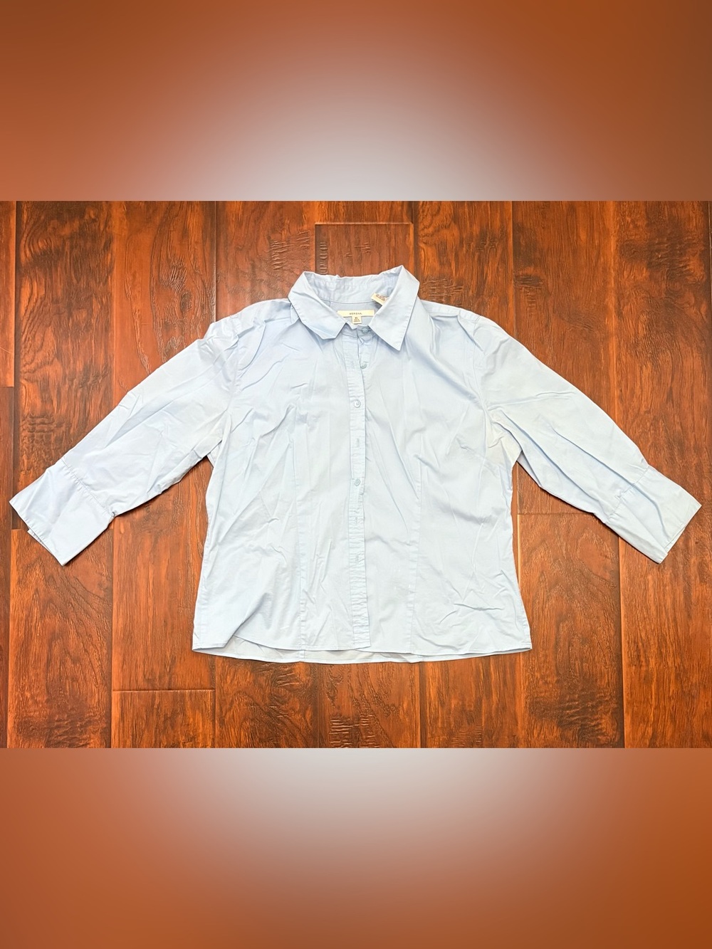 Merona Light Blue Button Down Blouse Shirt XL